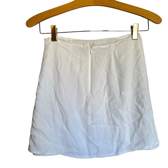 Aritzia Sunday Best Tatiana Mini Skirt Crepe White Leg Slit Pencil Preppy Size 2 - Picture 2 of 9